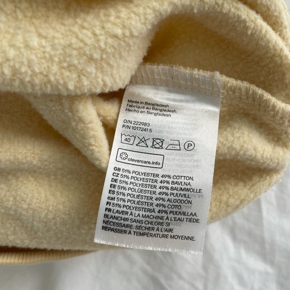 Yellow cropped 1/2 zip sweatshirt - Picture 2 of 3